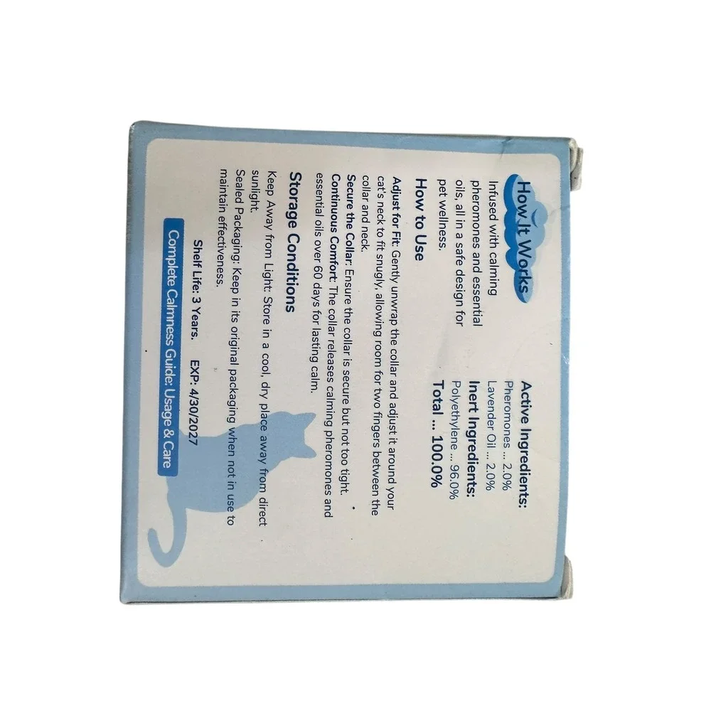 Calming Collar for Cats 4 Pack Stress‎ Relief Quiet Whiskers One Size